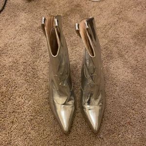 Silver Patent Leather Cowboy Boots